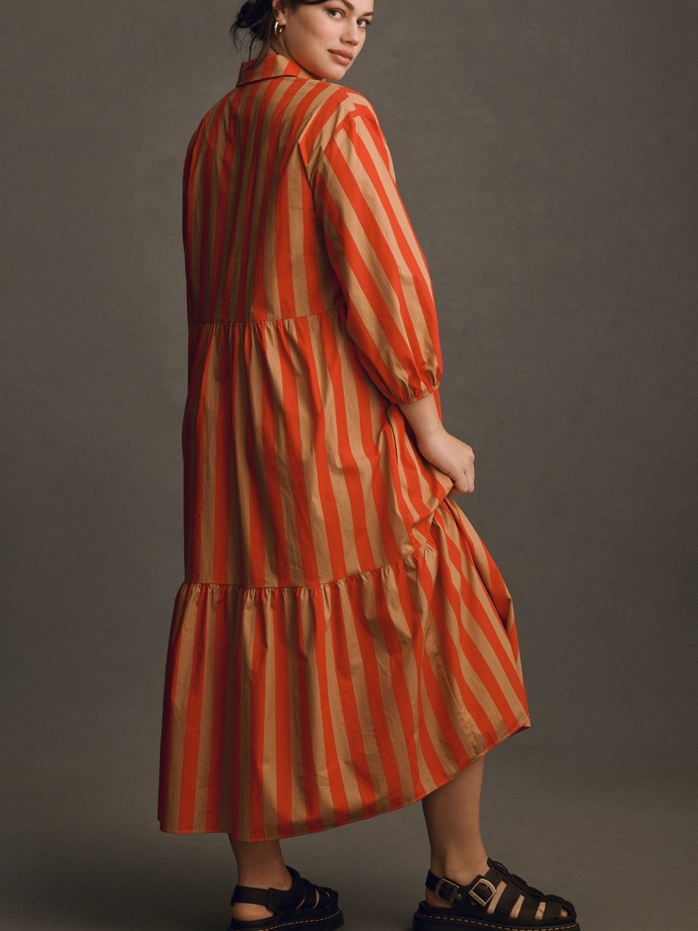 The Bettina Tiered Shirt Dress Maeve by Anthropologie 2X - Picture 16 of 16
